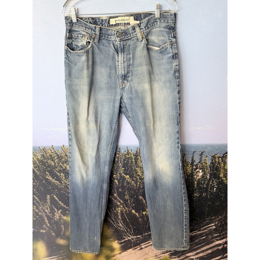 Vintage Gap Jeans Mens 33x34 Blue Relaxed Straight Faded Denim Pants